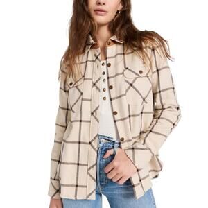 Faherty Daly Plaid Organic Stretch Cotton Oversized Flannel Shirt Jacket